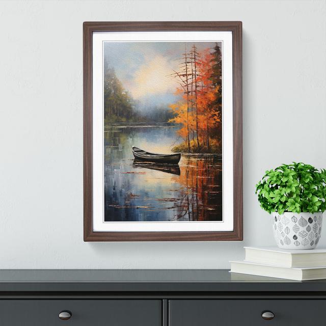 Boat On A Lake Informel - Single Picture Frame Print on Wood Breakwater Bay Size: 46cm H x 34cm W x 2cm D, Format: Walnut Framed on Productcaster.