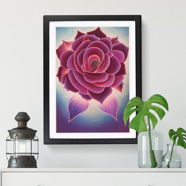 Rose Painting Mandala - Single Picture Frame Graphic Art Big Box Art Frame Option: Black, Size: 46cm H x 34cm W x 2cm D on Productcaster.