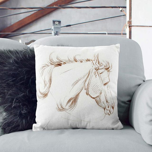 A Head Of A Horse Square Throw Cushion East Urban Home Size: 40 x 40 cm on Productcaster.