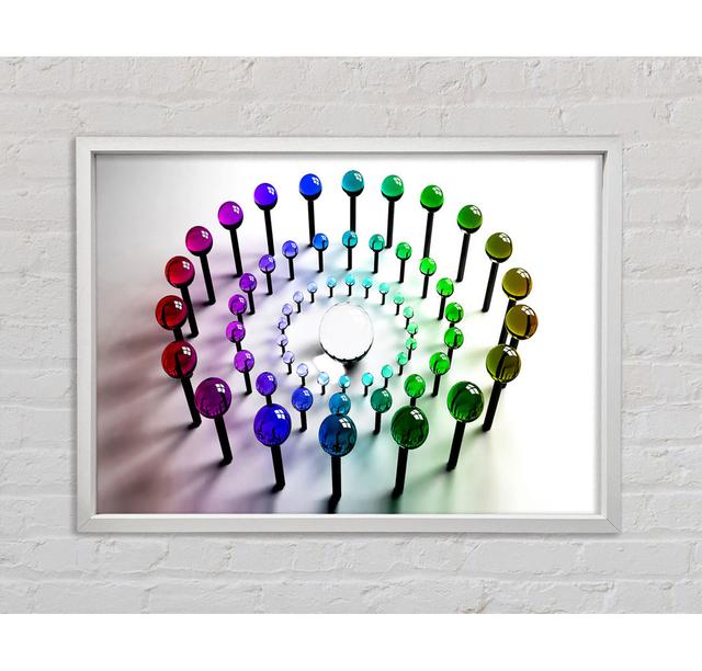 Lollypops - Print Brayden Studio Size: 100cm H x 141.4cm W x 3.3cm D, Format: Light Grey Framed Canvas on Productcaster.