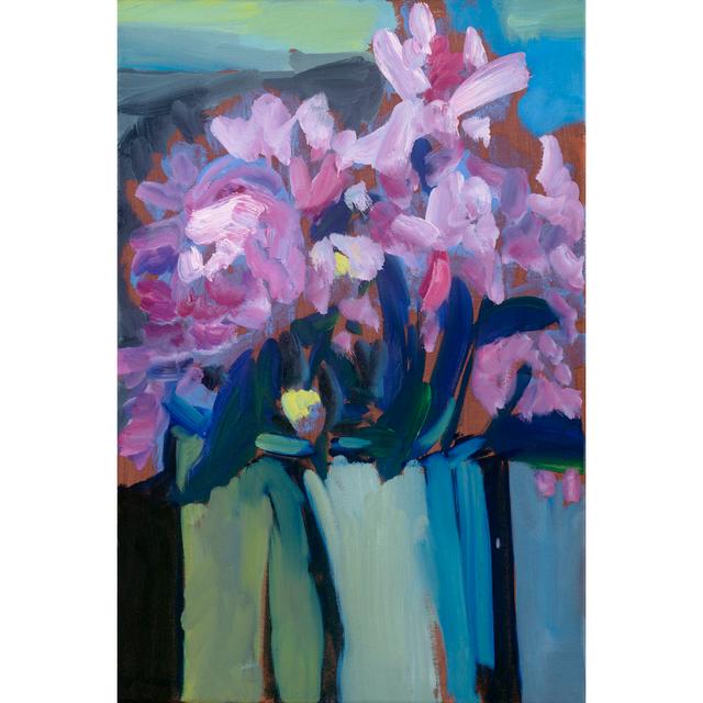 Violet Spring Flowers III by Erin McGee Ferrell - Wrapped Canvas Painting Marlow Home Co. Size: 91cm H x 61cm W on Productcaster.