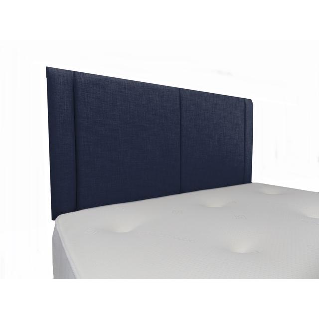 Edrina Canica Linen Upholstered Headboard Ebern Designs Colour: Blue, Size: Super King, Upholstery: Plush Velvet on Productcaster.