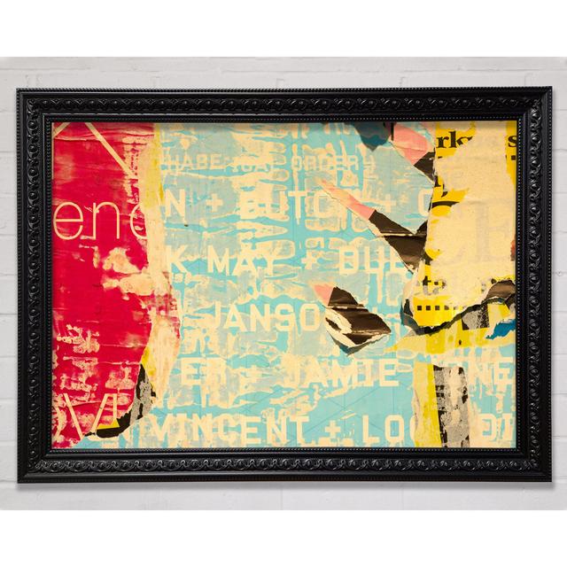 Abstract Textured Text Framed Print Bright Star Size: 100cm H x 141.4cm W on Productcaster.