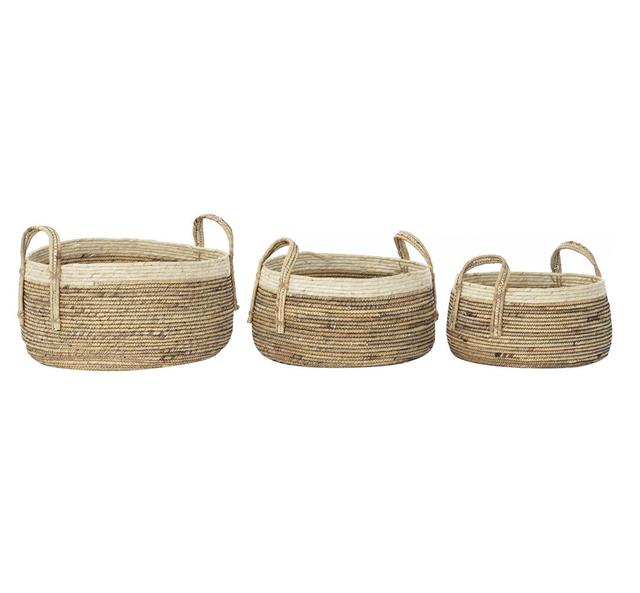 Reed Rattan 3 Piece Basket Set House of Hampton on Productcaster.