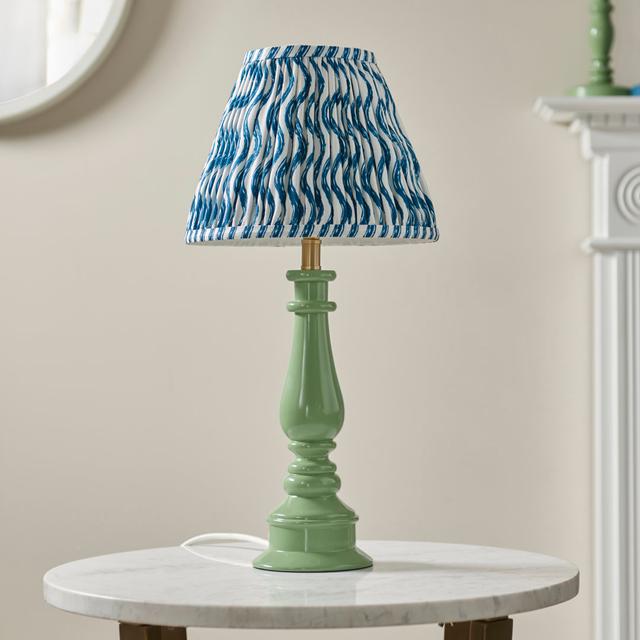 Myrtle Table Lamp Heritage Hues Shade Colour: Marlin Blue, Size: 52cm H x 25cm W x 25cm D on Productcaster.