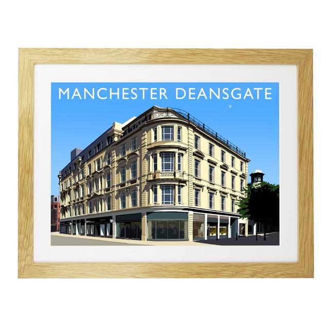 Manchester Deansgate by Richard O'Neil - Print East Urban Home Size: 44 cm H x 54 cm W x 2.2 cm D, Format: Oak Wood Frame on Productcaster.