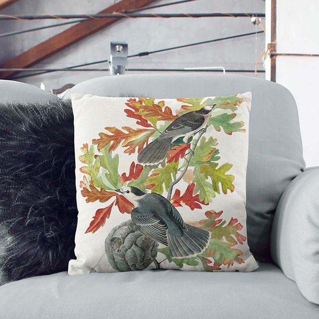 Canada Jay Birds by John James Audubon Cushion with Filling East Urban Home Size: 55cm H x 55cm W x 20cm D, Backing Colour: Stone on Productcaster.