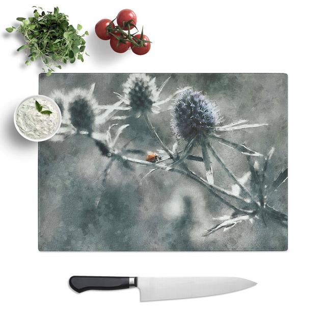 Tempered Glass Ladybird upon a Thistle Flower Chopping Board East Urban Home Size: 28.5 cm x 39 cm on Productcaster.