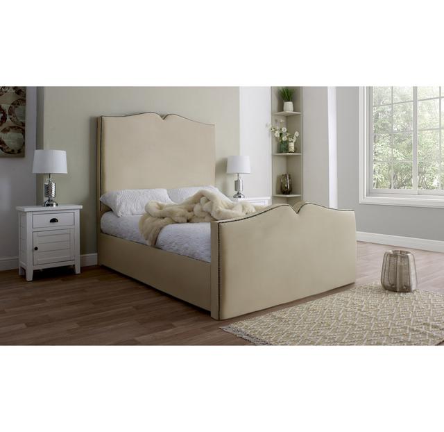 Annamolly Upholstered Bed Frame Rosalind Wheeler Colour: Cream, Size: Super King on Productcaster.