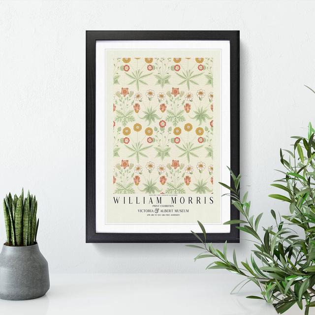 Daisy with Border by William Morris - Picture Frame Painting on MDF East Urban Home Size: 65cm H x 48cm W x 2cm D, Frame Option: Black Framed on Productcaster.