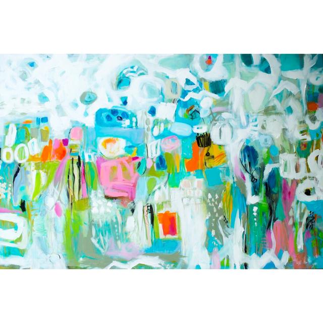 Abstract Blue - Wrapped Canvas Painting Metro Lane Size: 30cm H x 46cm W on Productcaster.