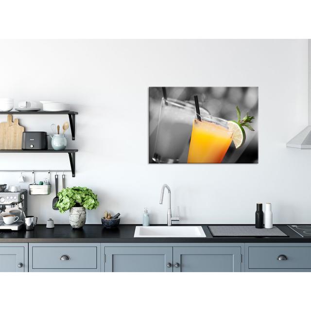 Glass picture | Mural on real glass Delicious fruity summer cocktail including suspension and spacers 5313 Brayden Studio Size: 70cm H x 100cm W on Productcaster.