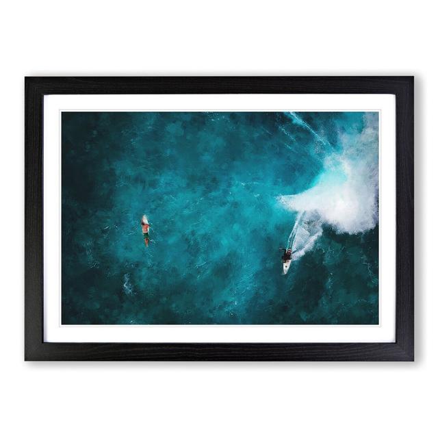 Surfers in Hawaii - Picture Frame Painting East Urban Home Frame Option: Black Framed, Size: 48cm H x 65cm W x 2cm D on Productcaster.