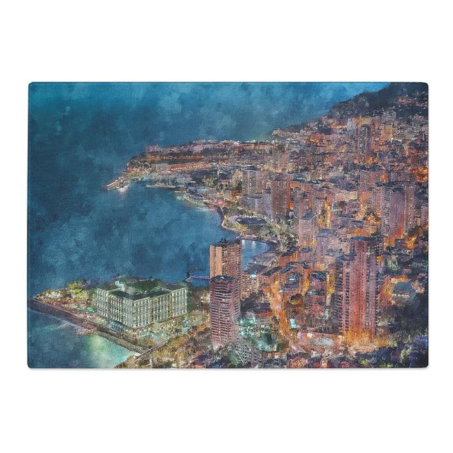 Tempered Glass Monte Carlo Skyline in Monaco Chopping Board East Urban Home Size: 28.5 cm x 39 cm on Productcaster.