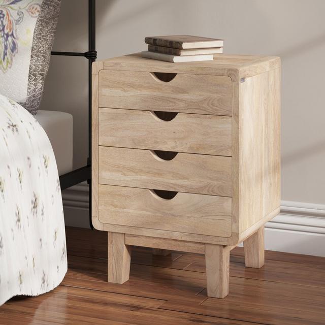 Paquette 4 Drawer Bedside Table Bloomsbury Market on Productcaster.