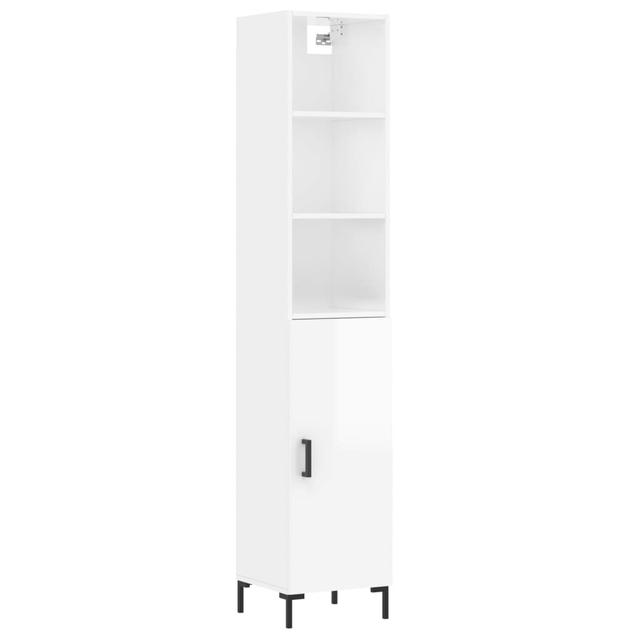 Alariz 34.5cm Wide Highboard Latitude Run Colour: High Gloss White on Productcaster.