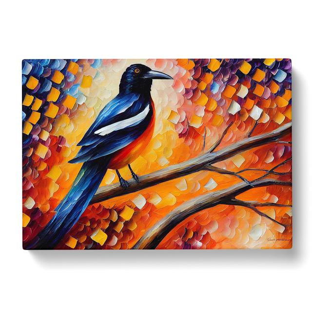 Magpie Bird Vol.3 Abstract - Wrapped Canvas Graphic Art Marlow Home Co. Size: 40cm H x 60cm W x 3cm D on Productcaster.