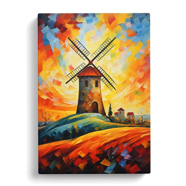 Windmill Expressionism - Print Brambly Cottage Size: 60cm H x 40cm W x 3cm D on Productcaster.