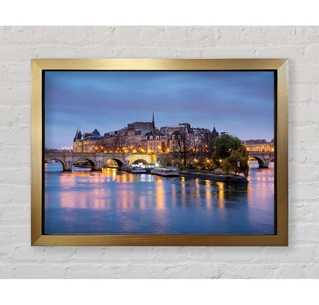 River Seine At Twilight 2 - Single Picture Frame Art Prints Bright Star Size: 84.1cm H x 118.9cm W x 3.4cm D on Productcaster.