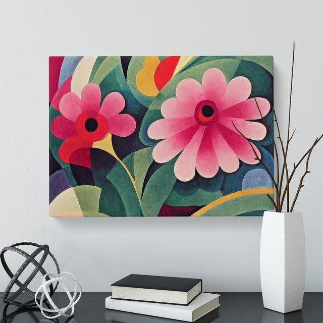 Cute Abstract Carnation Flowers - Wrapped Canvas Painting ClassicLiving Size: 40cm H x 60cm W x 3cm D on Productcaster.