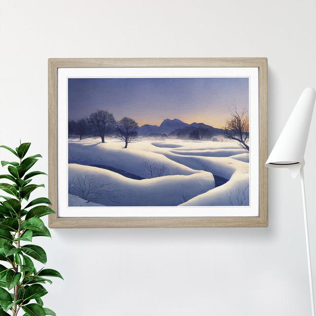 Winter Mountain Landscape Vol.3 - Picture Frame Painting Alpen Home Format: Oak Framed, Size: 46cm H x 64cm W x 2cm D on Productcaster.