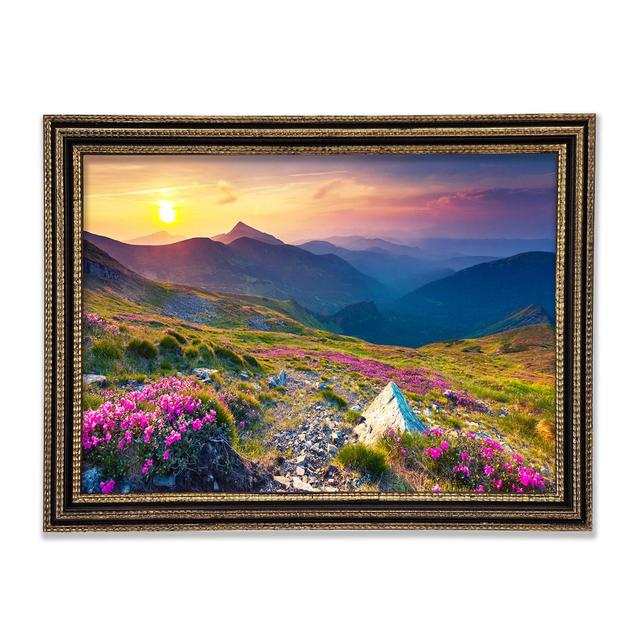 Beautiful Mountain Range And Flowers - Single Picture Frame Art Prints Union Rustic Size: 84.1cm H x 118.9cm W x 3cm D on Productcaster.