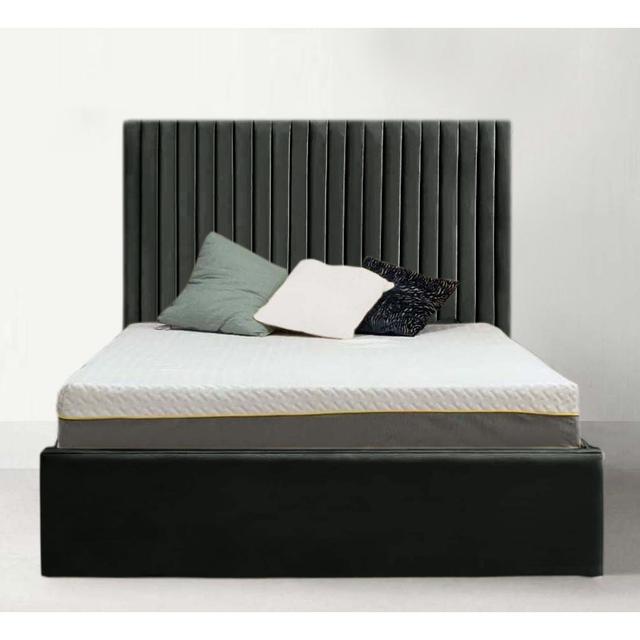 Leopoldine Upholstered Panel Bed Ebern Designs Size: Single (3'), Colour: asphalt on Productcaster.