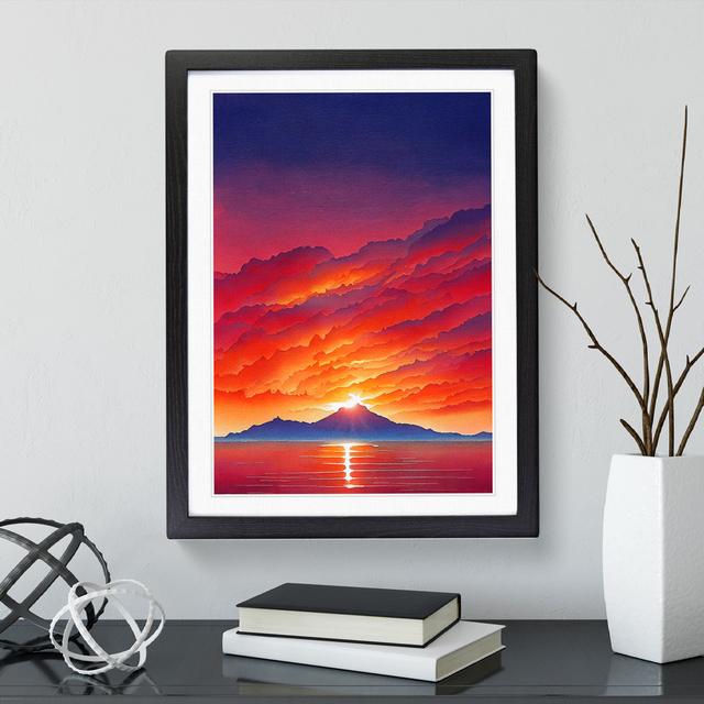 Mountain Sunset No.5 Latitude Run Frame Colour: Black, Size: 34cm H x 25cm W x 2cm D on Productcaster.