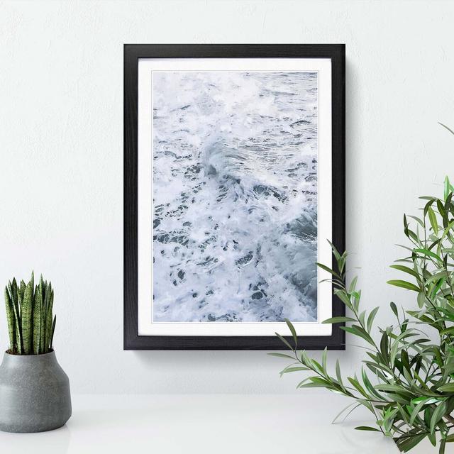 Waves in White - Picture Frame Graphic Art Print East Urban Home Size: 60cm H x 40cm W x 2cm D, Frame Option: Black on Productcaster.