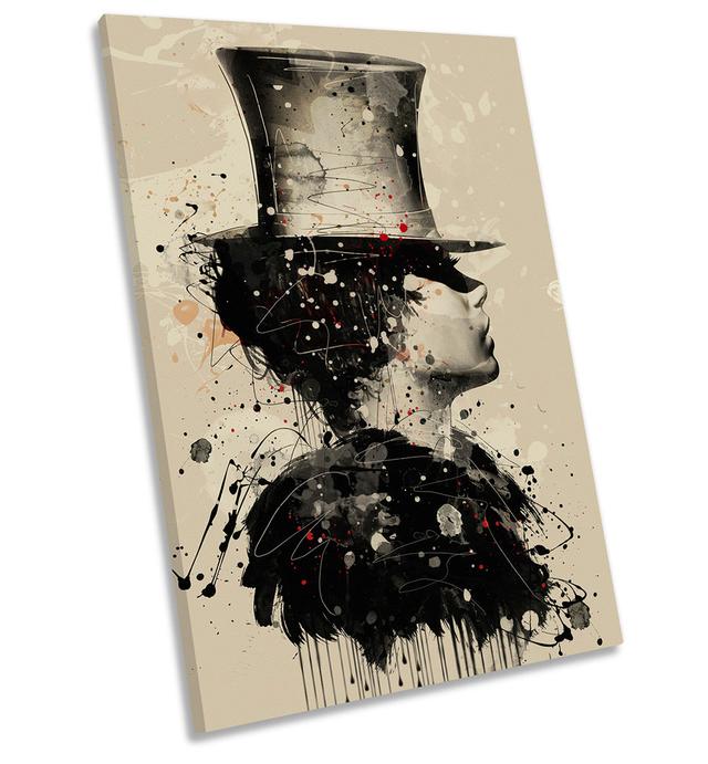 Fashion Woman Hat Grunge Picture - Wrapped Canvas Art Prints Fairmont Park Size: 91.4cm H x 61cm W x 4cm D on Productcaster.