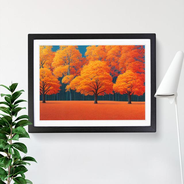 XH1022-8996X The Spirited Autumn Forest - Single Picture Frame Print Marlow Home Co. Size: 46cm H x 64cm W x 2cm D, Format: Black on Productcaster.