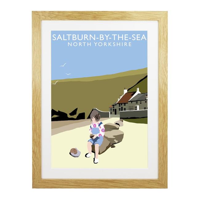 'Saltburn-by-the-Sea 4' Graphic Art East Urban Home Format: Oak Wood Frame, Size: 43.5 cm H x 33.5 cm W x 2.2 cm D on Productcaster.