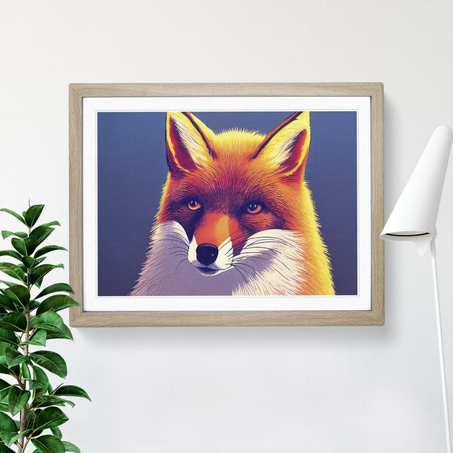 A Glowing Fox - Single Picture Frame Print Alpen Home Frame Colour: Oak Framed, Size: 25cm H x 34cm W x 2cm D on Productcaster.