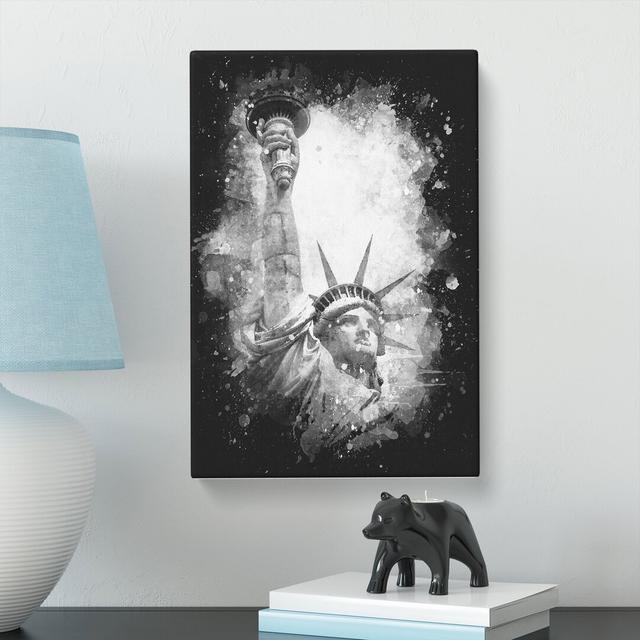 Statue of Liberty in New York City Abstract - Wrapped Canvas Painting Print East Urban Home Size: 50cm H x 35cm W x 3cm D on Productcaster.