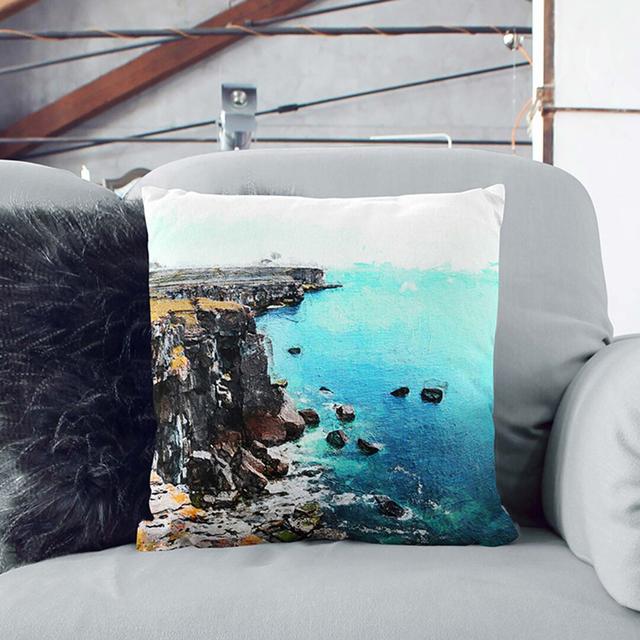 Coastline View Cushion with Filling East Urban Home Size: 55 x 55 cm, Backing Colour: Black on Productcaster.