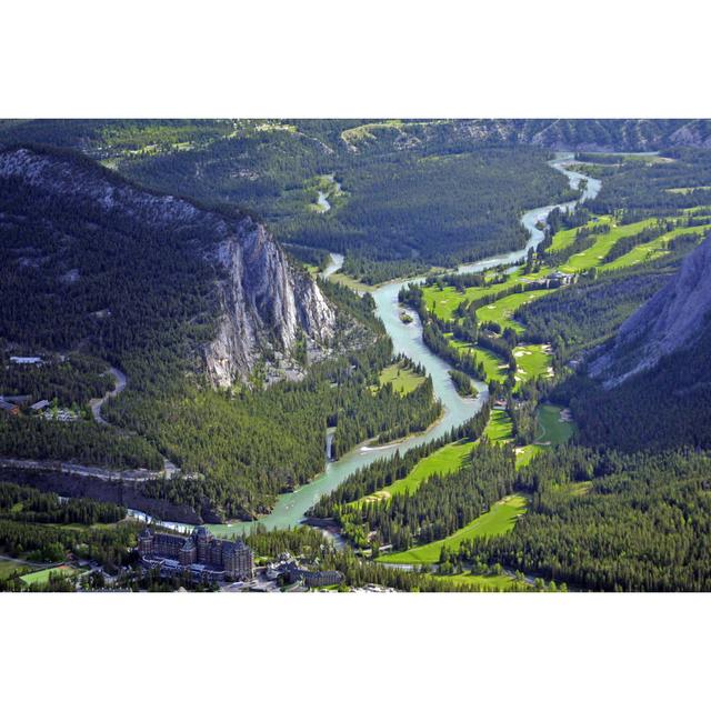 Espana Bow River Through Banff - Wrapped Canvas Photograph Alpen Home Size: 51cm H x 76cm W x 3.8cm D on Productcaster.