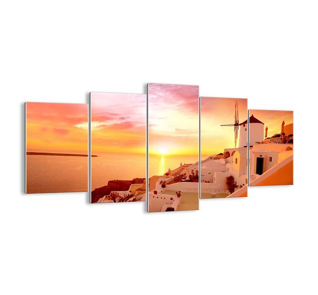 Melt in White and Gold - 5 Piece Unframed Photograph Print Set on Glass Ebern Designs Size: 85cm H x 160cm W x 1.8cm D on Productcaster.