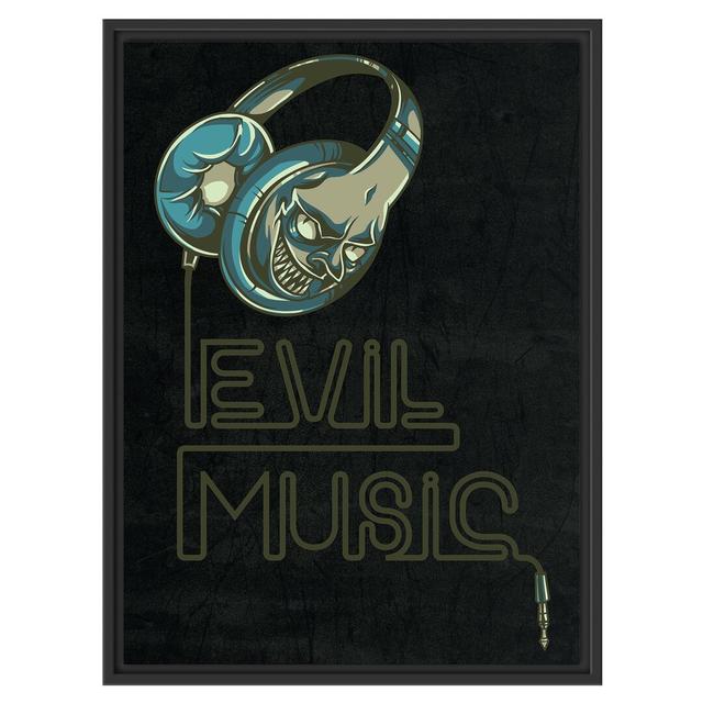 Gerahmtes Wandbild Evil music black East Urban Home Größe: 80 cm H x 60 cm B on Productcaster.