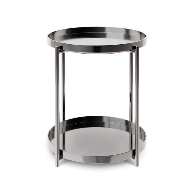 Algar Tray Table Canora Grey Table Base Colour: Dark Chrome, Table Top Colour: Dark Chrome on Productcaster.