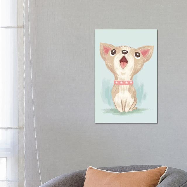 Happy Chihuahua Sitting by Toru Sanogawa - Wrapped Canvas Graphic Art ClassicLiving Size: 66.04cm H x 45.72cm W x 1.91cm D on Productcaster.