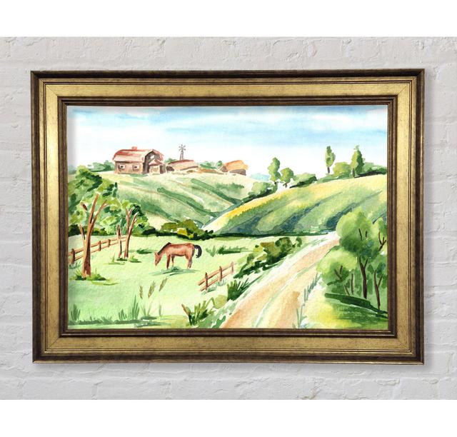 Horses In A Farm - Print Bright Star Size: 59.7cm H x 84.1cm W x 8cm D on Productcaster.