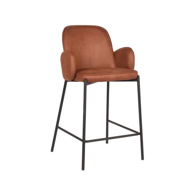 Nixa 65cm Bar Stool George Oliver Seat Colour: Cognac on Productcaster.