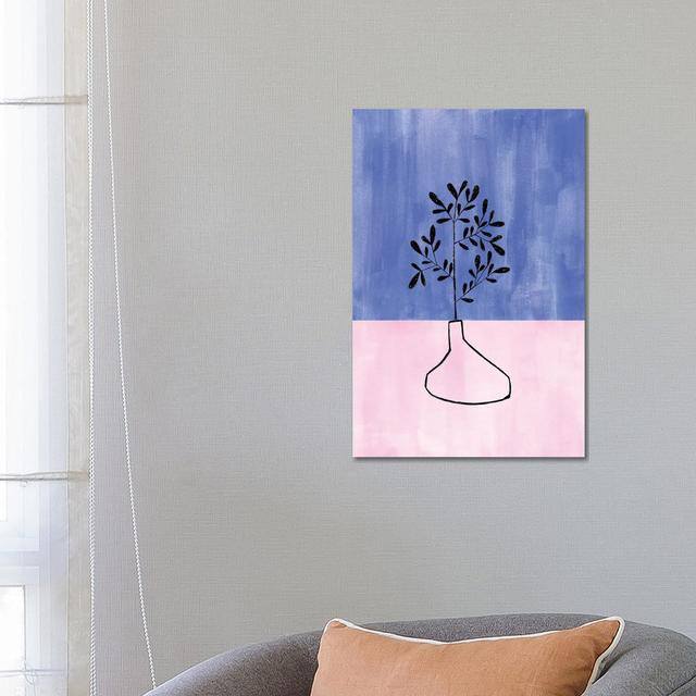 Periwinkle House Plant by EnShape - Wrapped Canvas Print Marlow Home Co. Size: 66.04cm H x 45.72cm W x 1.91cm D on Productcaster.