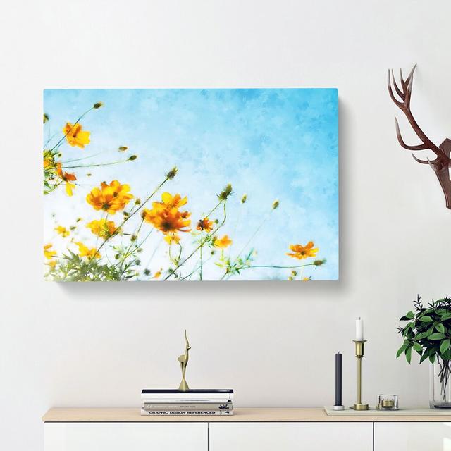 Yellow Flowers - Wrapped Canvas Painting East Urban Home Size: 50cm H x 76cm W x 3cm D on Productcaster.