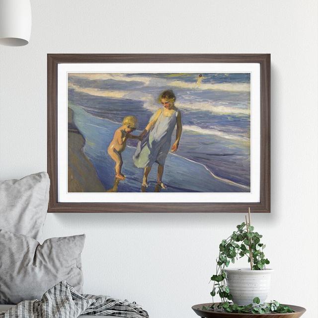 Brother and Sister by Joaquin Sorolla Y Bastida - Picture Frame Painting East Urban Home Frame Option: Walnut, Size: 27cm H x 36cm W x 2cm D on Productcaster.