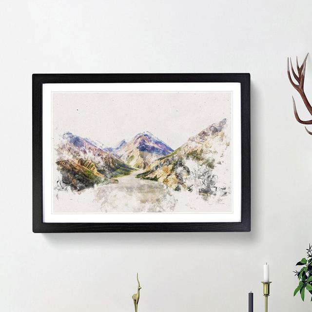 Path Through the Mountains - Picture Frame Painting Print East Urban Home Size: 24cm H x 33cm W x 2cm D, Frame Option: Black Framed on Productcaster.