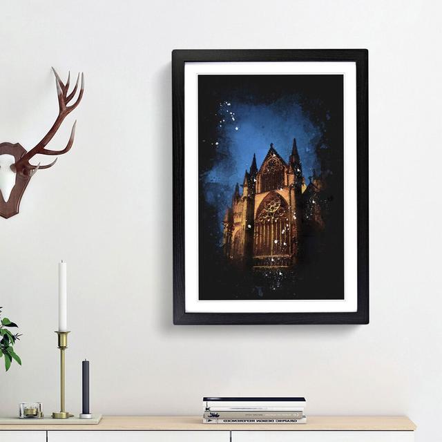 Lincoln Cathedral In England Paint Splash - Picture Frame Graphic Art East Urban Home Size: 45cm H x 33cm W x 2cm D, Frame Option: Black Framed on Productcaster.