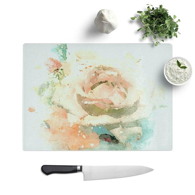 Glass Floral Art in Abstract Chopping Board East Urban Home Size: 39 cm W x 28.5 cm L on Productcaster.