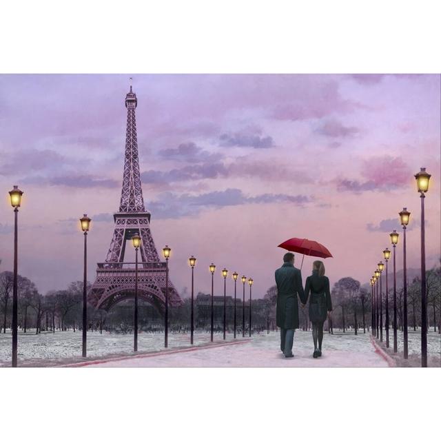 Red Umbrella by Chris Consani - Wrapped Canvas Print Ebern Designs Size: 51cm H x 76cm W on Productcaster.