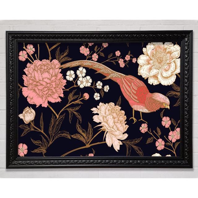 Pheasant And Flowers - Print Ophelia & Co. Size: 100cm H x 141.4cm W on Productcaster.